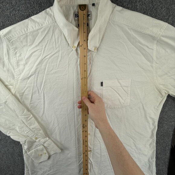 Barbour Tailored Fit Us Size XL Long Sleeve White Button Up Shirt Cotton Adult - Picture 3 of 16